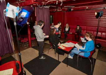 Filming a promotional 'Cops and Monsters' video in Glasgow - 24 May 2015